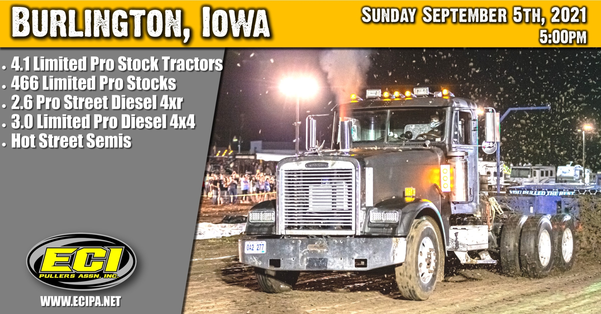 ECIPA Event: Iowa County Fair Tractor Pull - Marengo IA - August 28th 2021.